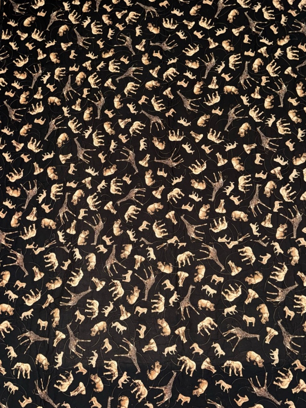 Safari Patchwork Quilted Throw - Green, Tan, Brown - Picture 8 of 9